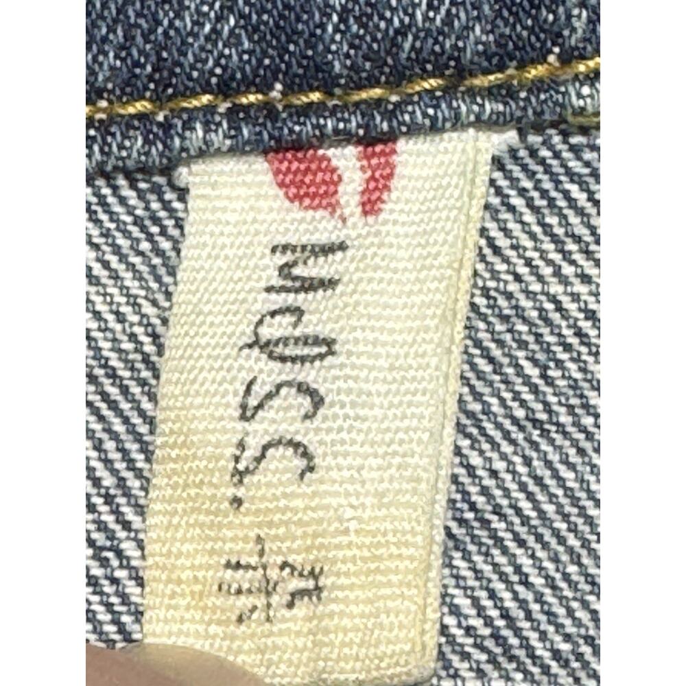 Crane Embroidered Blue Button-up Denim Jacket Destressed Detailing Women’s L - Picture 7 of 8